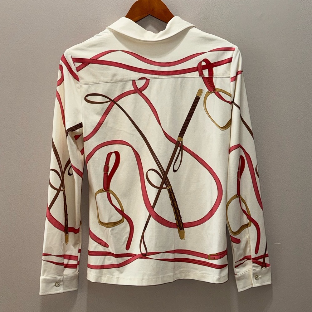 J. McLaughlin NEW Rope Equestrian Catalina Cloth long Sleeve Betty knit Shirt, M - Picture 7 of 9